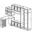 Чертеж Стенка с рабочим местом Бонни BMS
