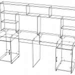 Чертеж Письменный стол Лайт-12 с надстройков BMS