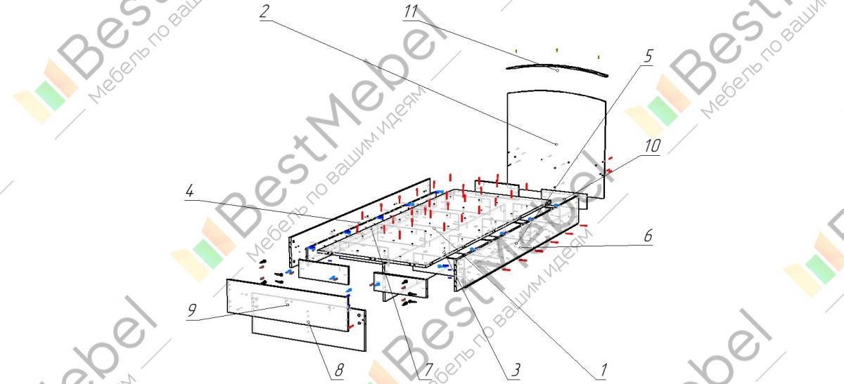 Схема сборки кровати светлана