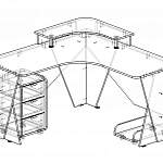 Чертеж Геймерский стол Экспресс-4 BMS