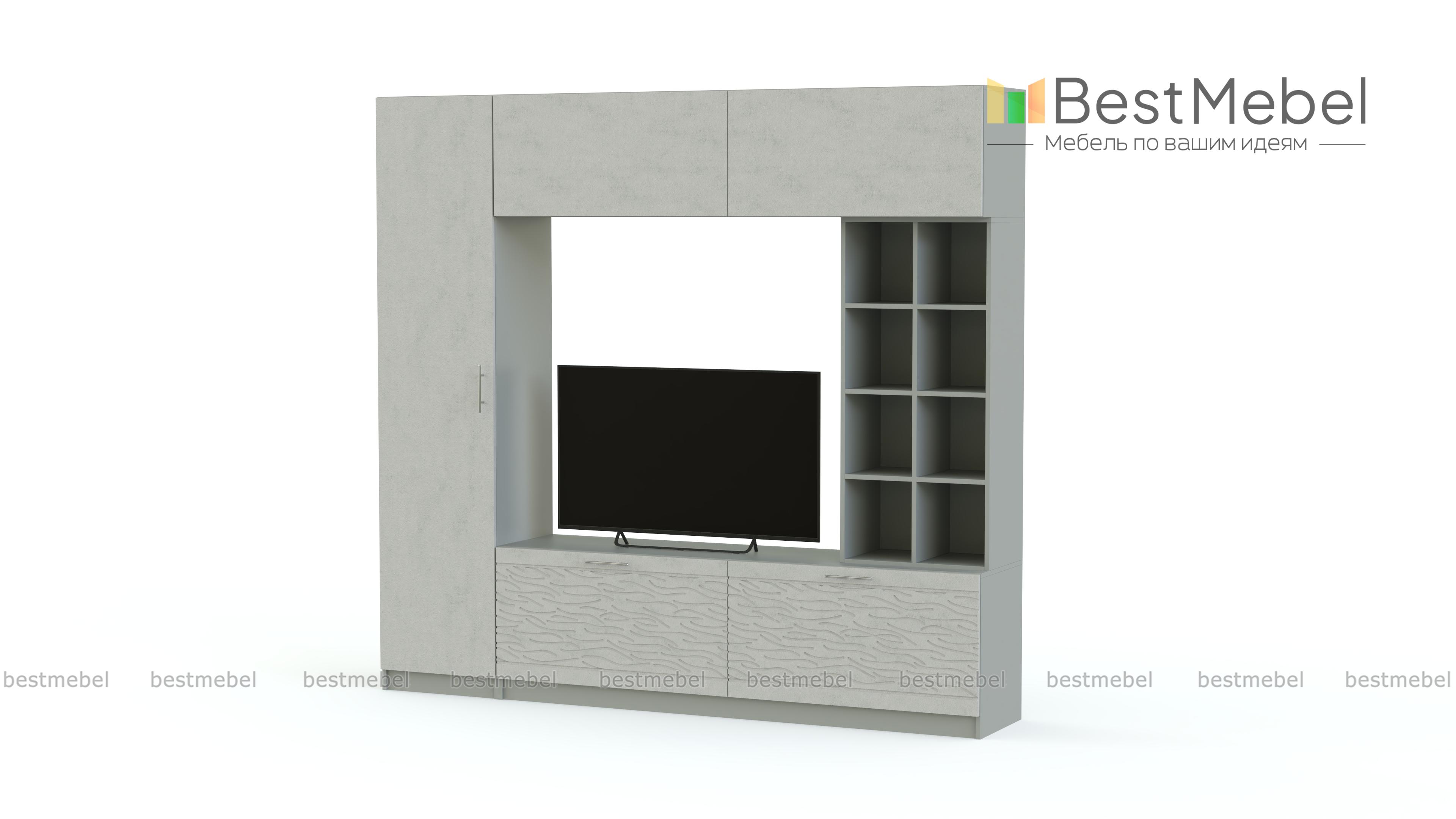 Стенка-горка Вельвет 3 Глянец BMS - Фото