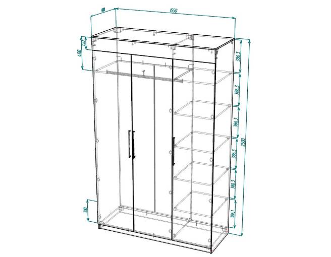 Распашной шкаф (1450х2500х630)