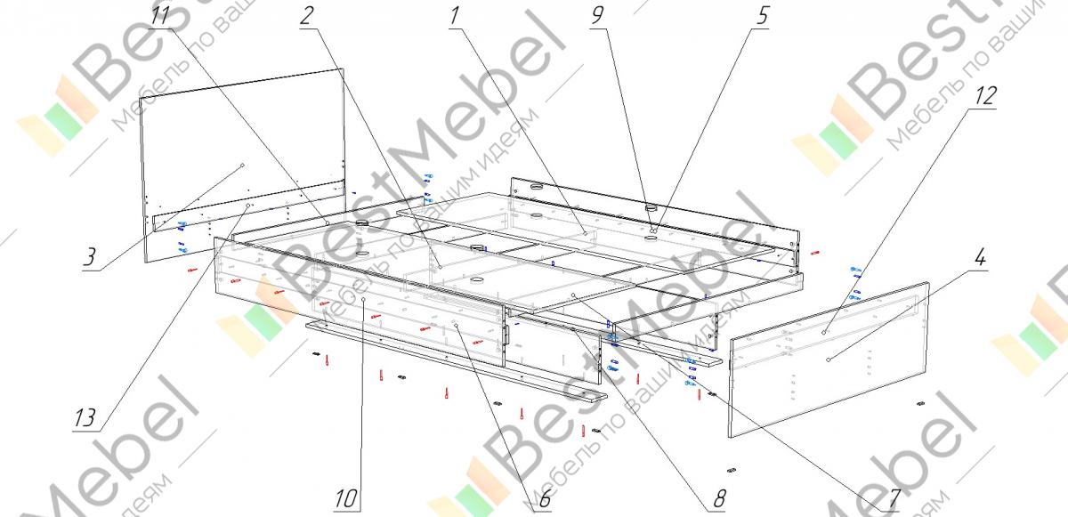 Схема сборки кровати светлана