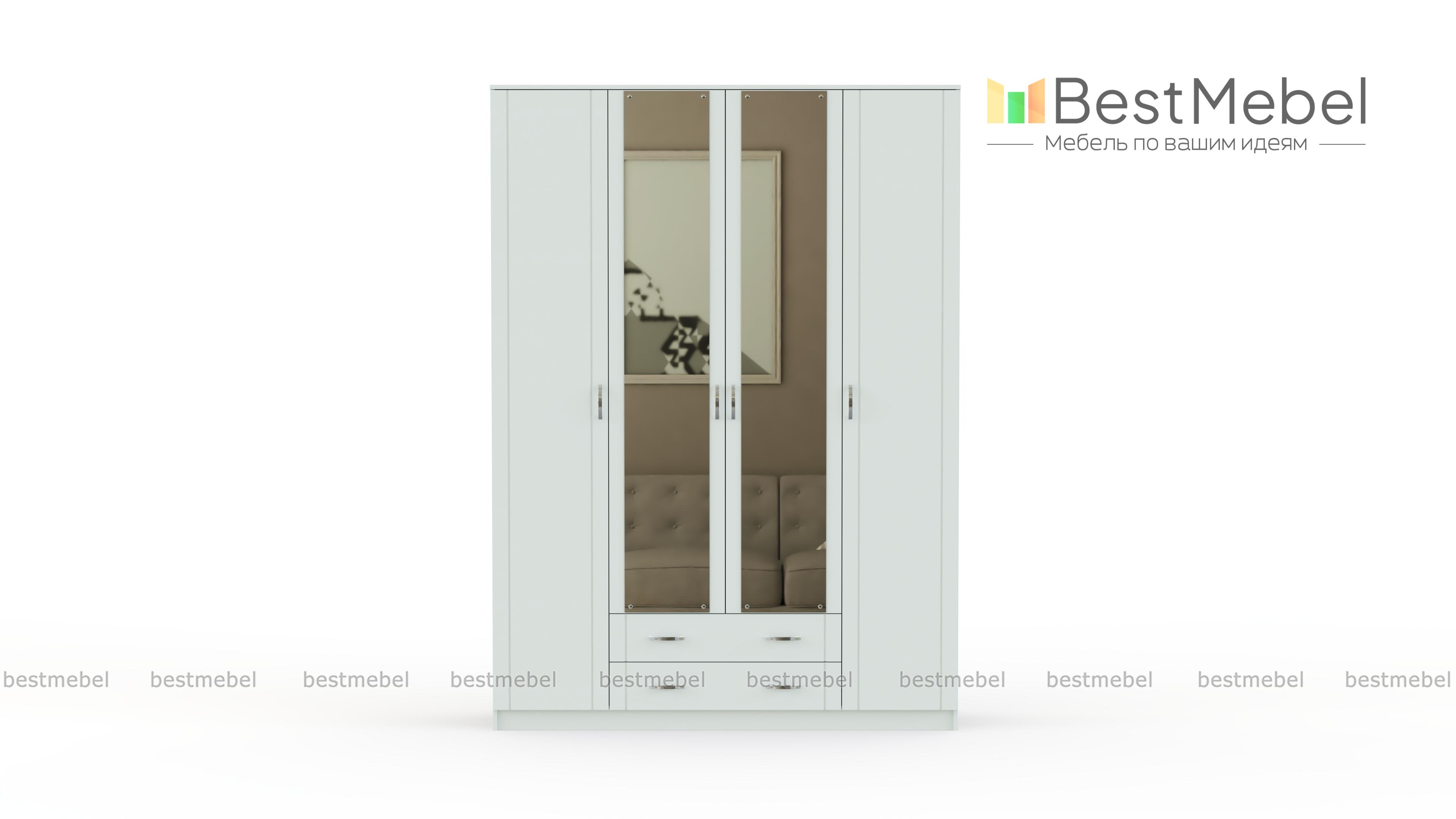 Шкаф 4-х дверный 8.04 Лотос BMS - Фото