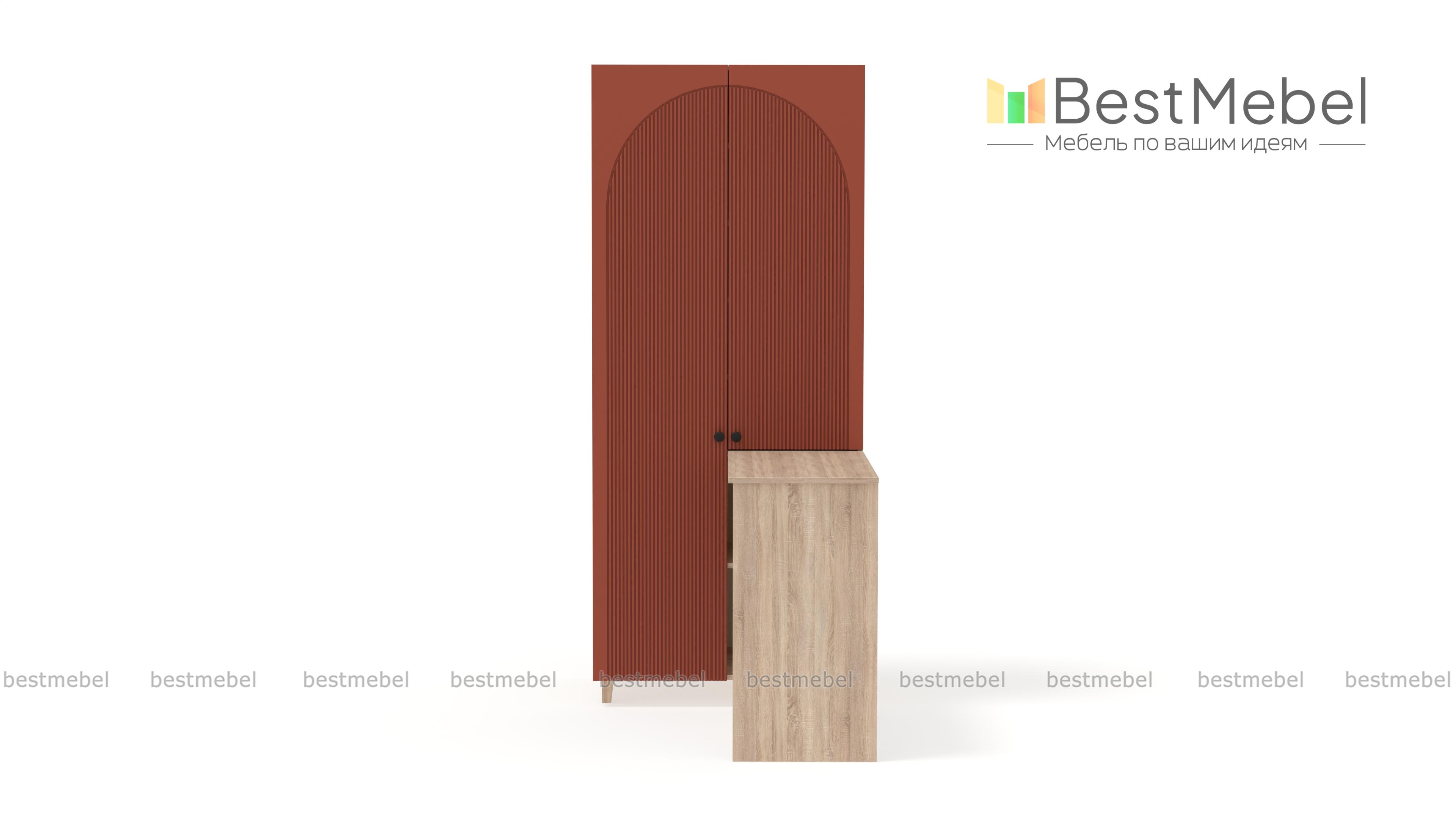 Шкаф со столом Вивьен 3 BMS - Фото