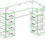 Чертеж Стол угловой компьютерный Клео-9 BMS